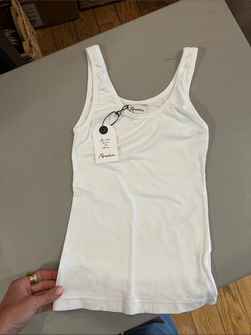 Rowan Women's White Cotton Tank — Classic Scoop Neck